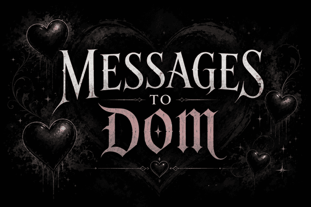 Messages to Dom banner decorated with hearts